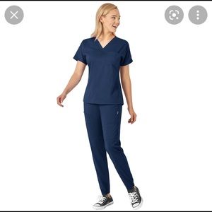 NEW wonderwink navy scrubs set jogger style